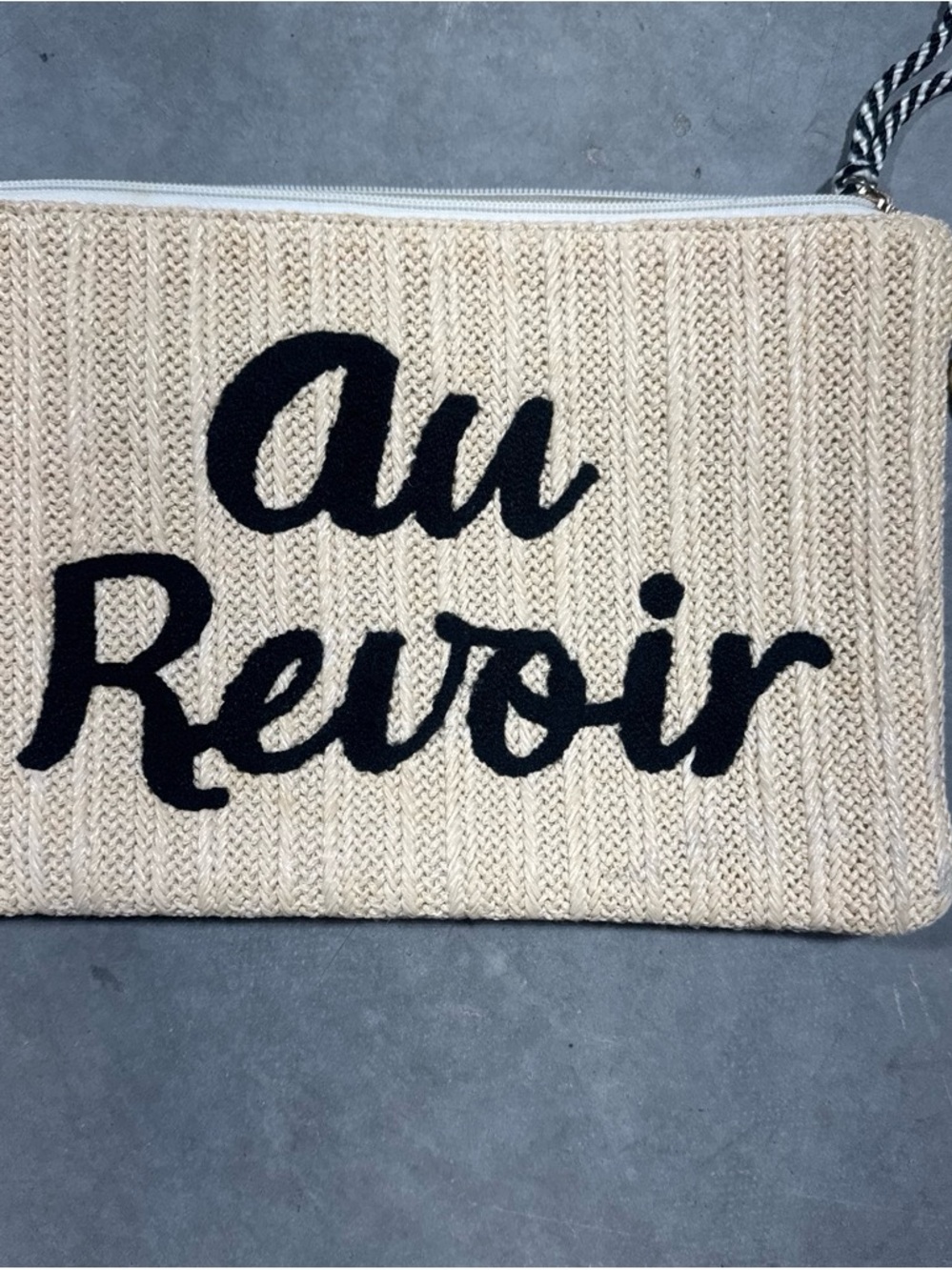 Melie Bianco St Tropez Au Revoir Straw Clutch Y2K Boho